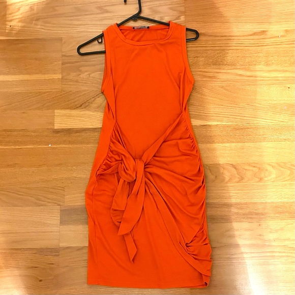 Medium Lillusory Orange Bodycon Dress - Picture 2 of 3